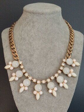 Opalescent beaded statement necklace
